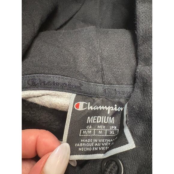 Champion 1919 Rare Men's Hoodie Pullover Thick Graphic Black Size Medium - Picture 14 of 15